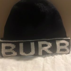 Burberry Black and White Logo Beanie